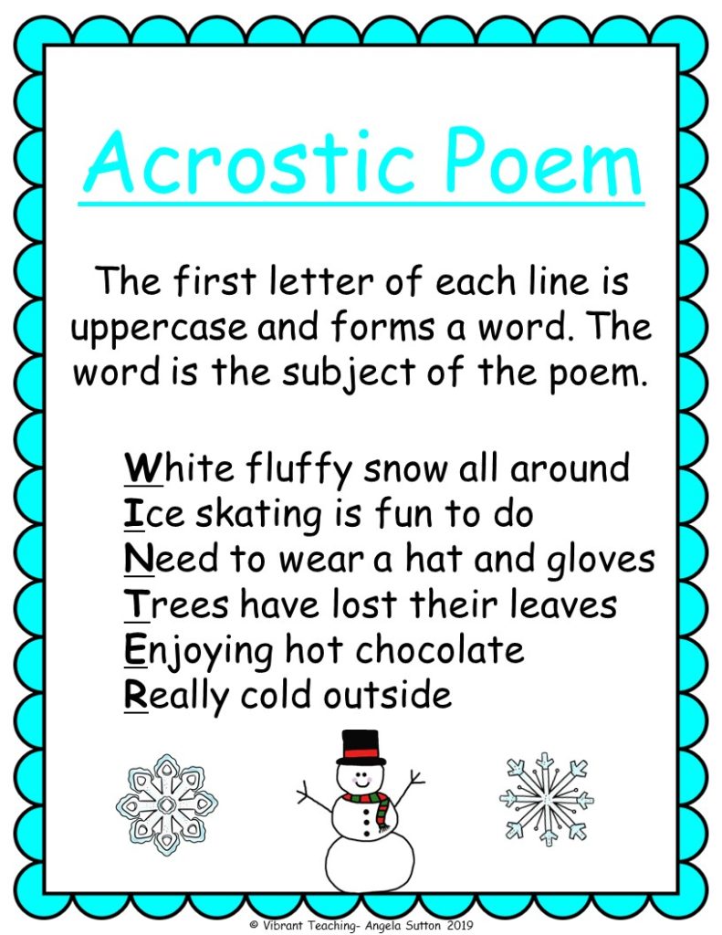 Acrostic Poems For Kids Names