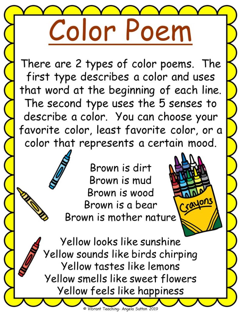 Examples Of Color Poems at tanlunablog Blog