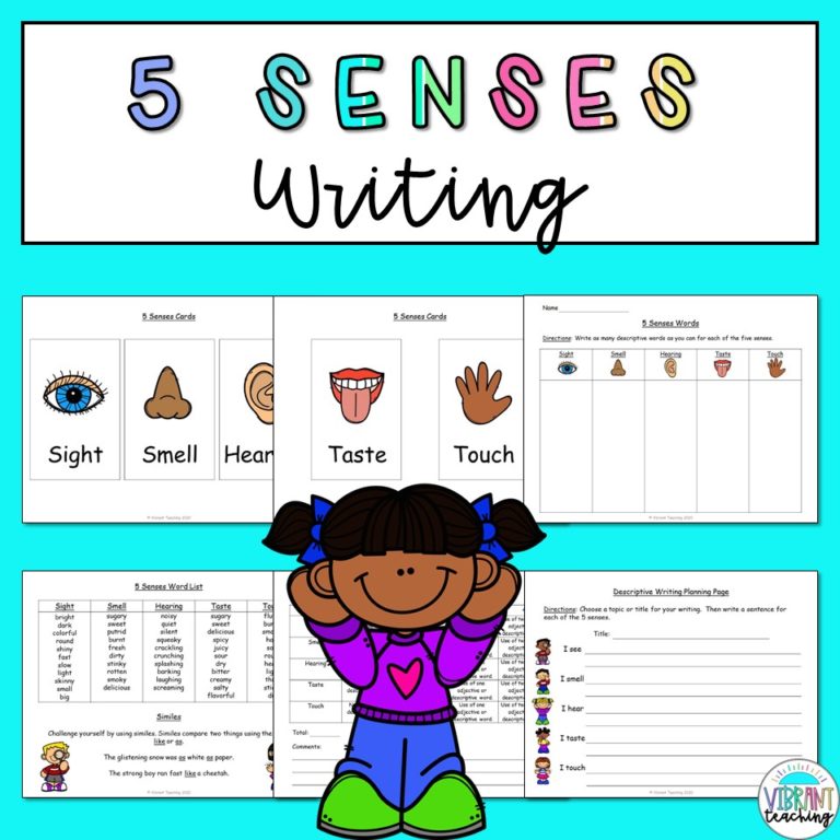 5 Senses Descriptive Writing Template