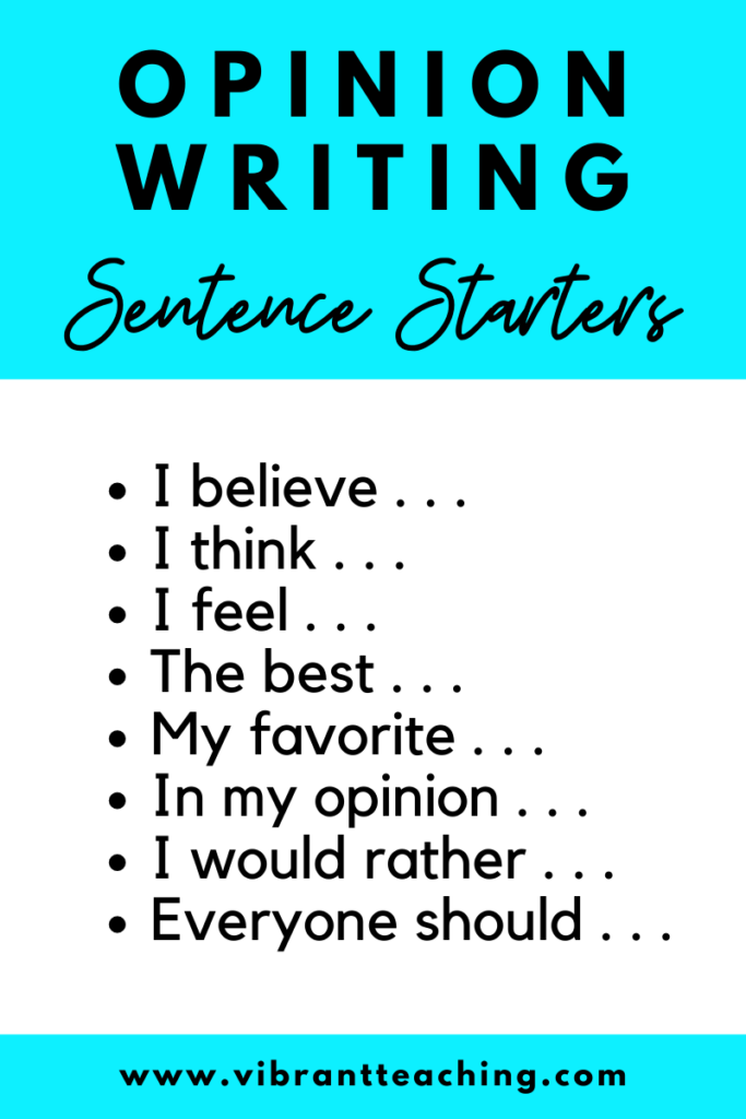 20 Prompts for Opinion Writing That Motivate Kids - Vibrant Teaching