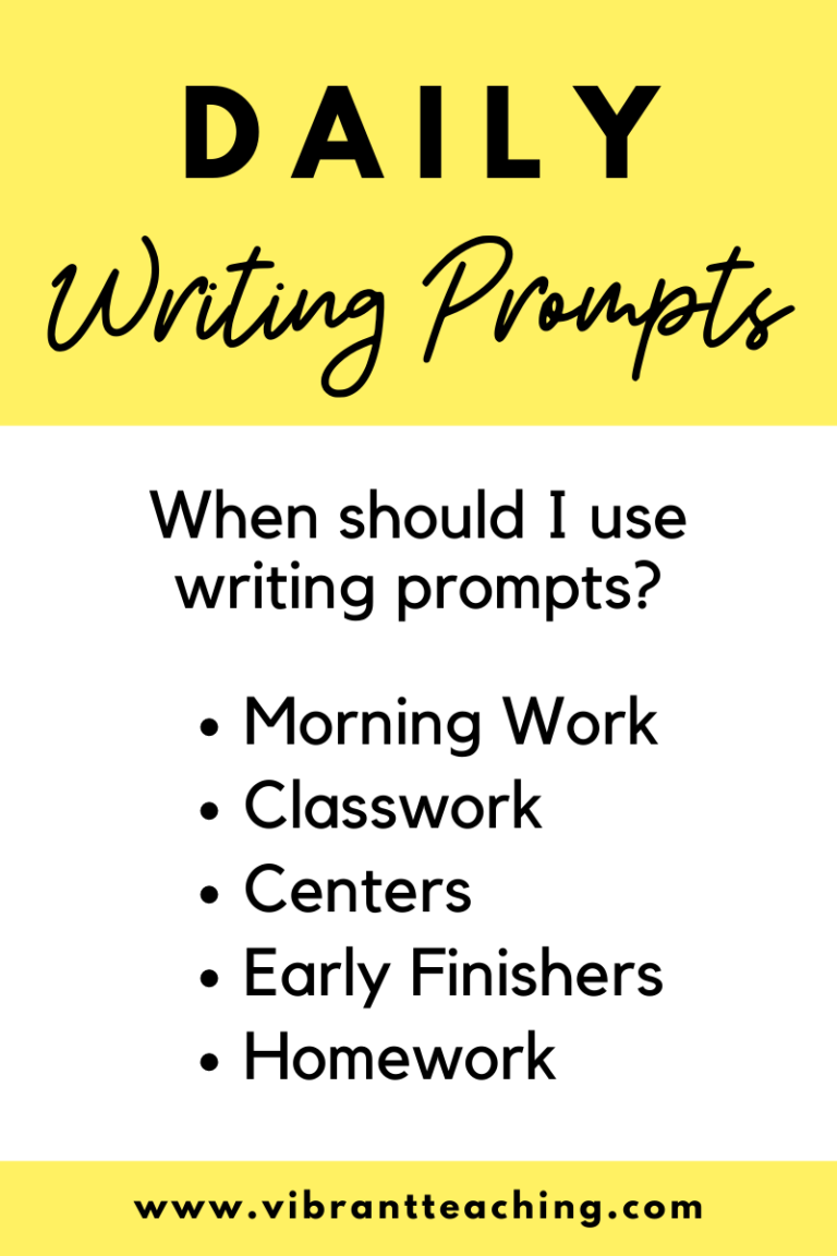 How To Use Writing Prompts Daily Vibrant Teaching 