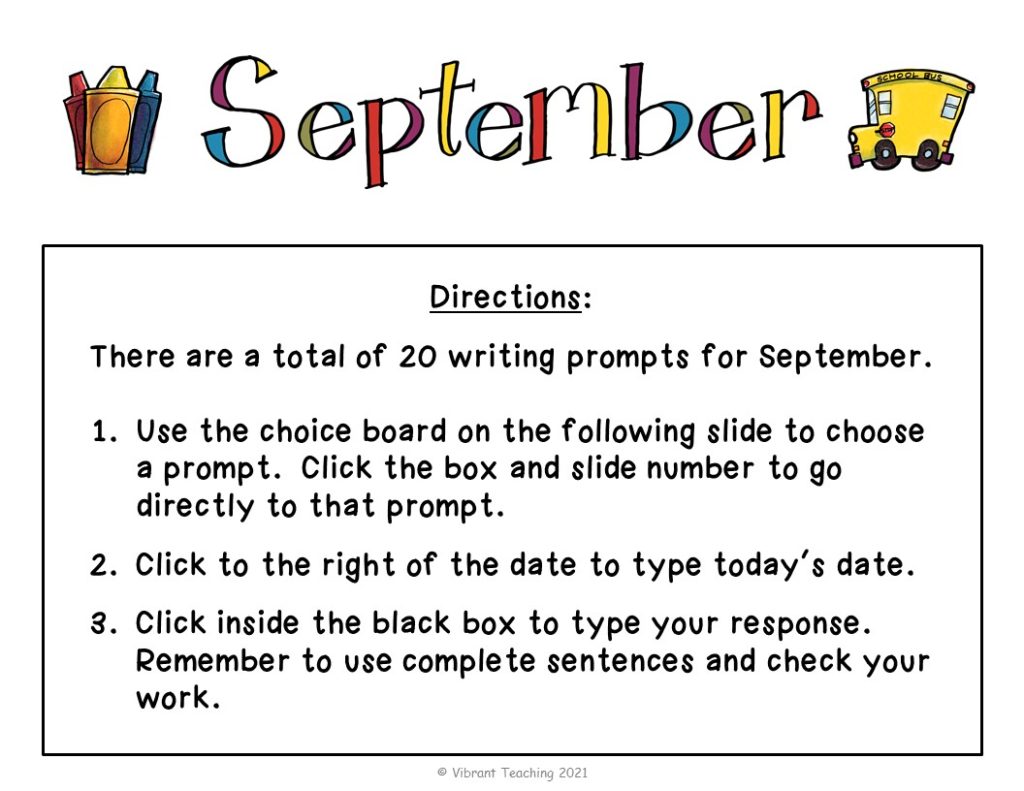 6 Important Writing Prompt Examples for the Classroom - Vibrant Teaching